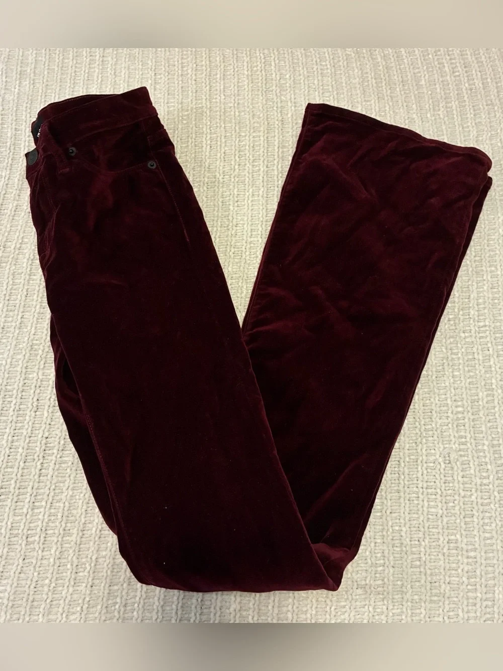 🆕 NWOT Hudson | Y2K Red Velvet Flare in Burgundy Red